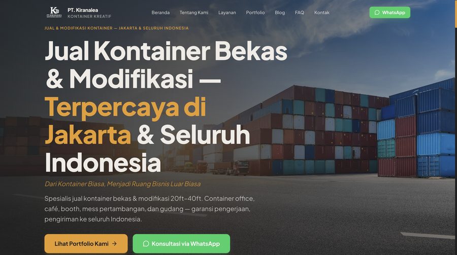 Kiranalea Kontainer Kreatif company profile website